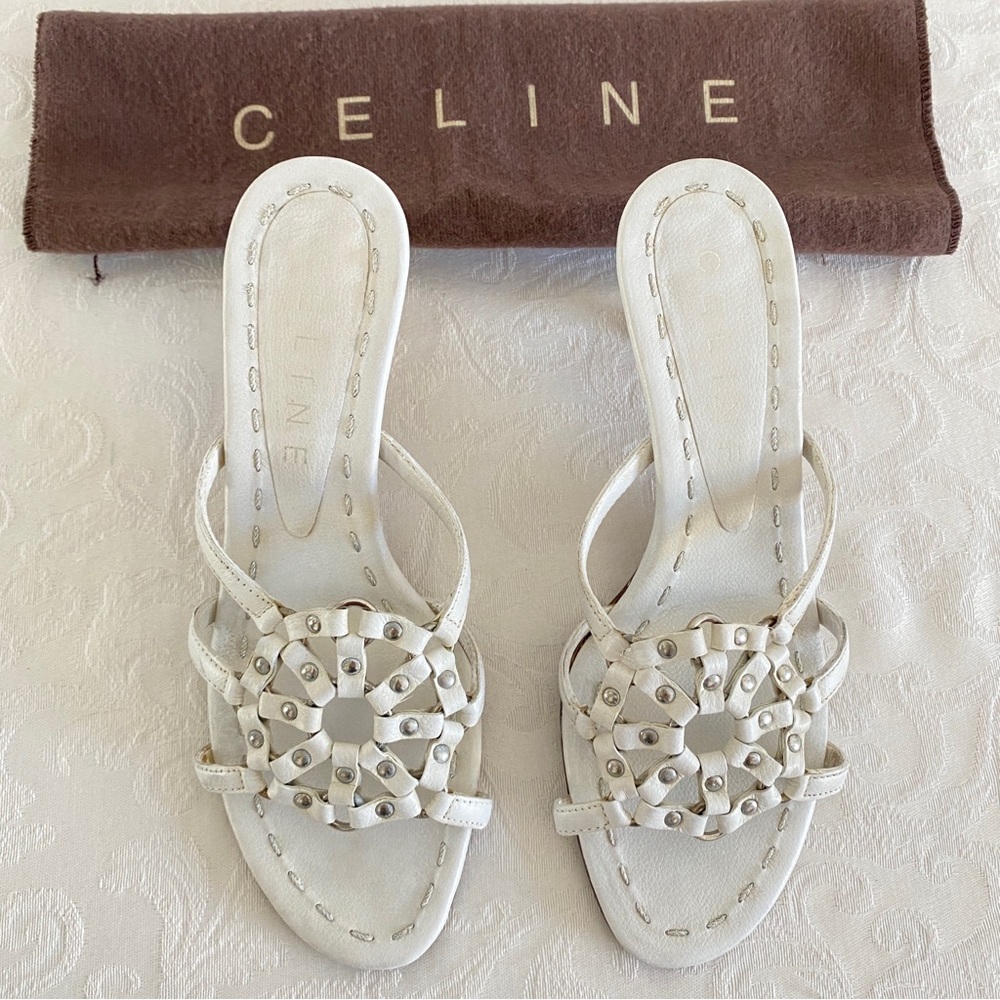 Celine white Studded Design sandals